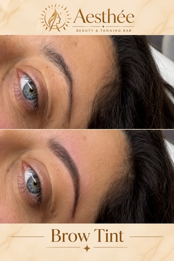 Πριν και μετά — Brow Tint αποτέλεσμα